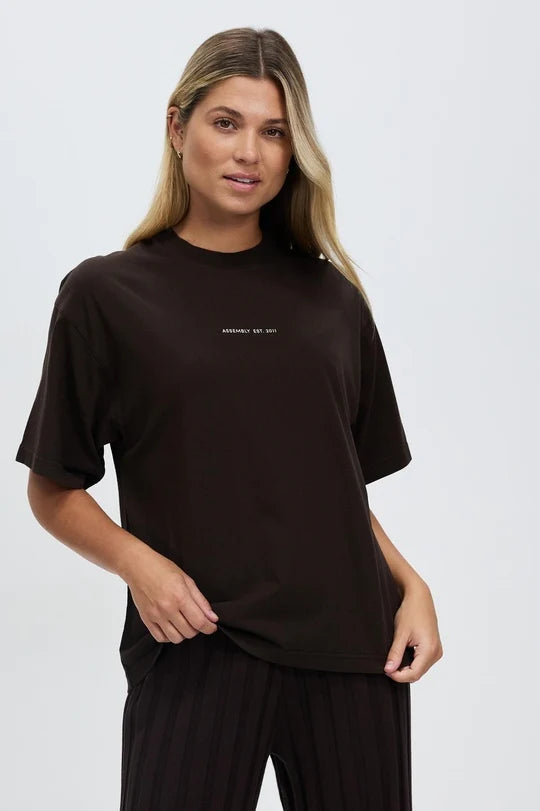 Organic Established Tee | Cocoa + White