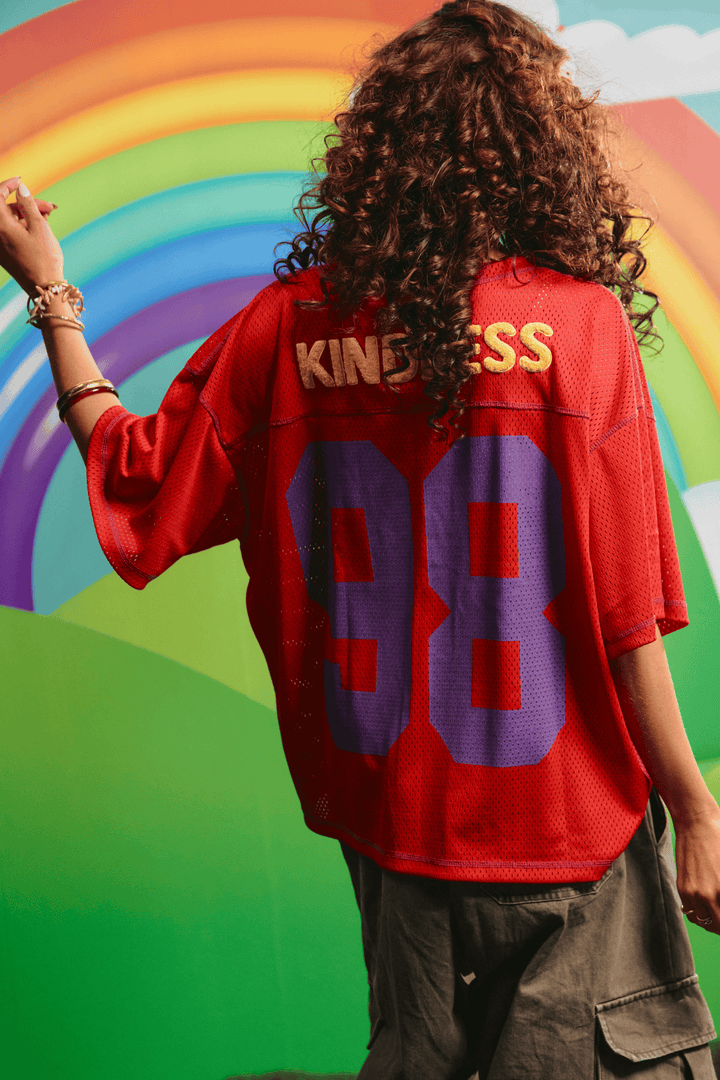 THE SHINE BRIGHT MESH TEE - RED
