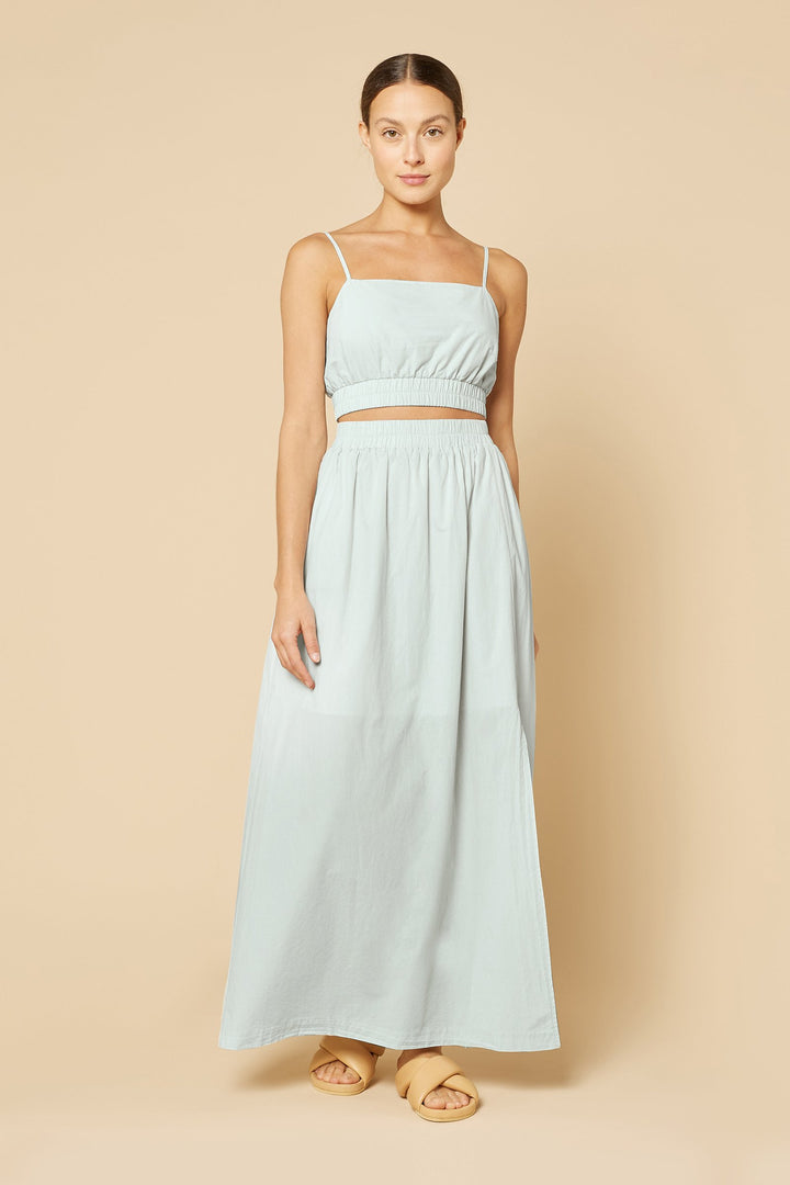 Odessa Poplin Maxi Skirt | Ice