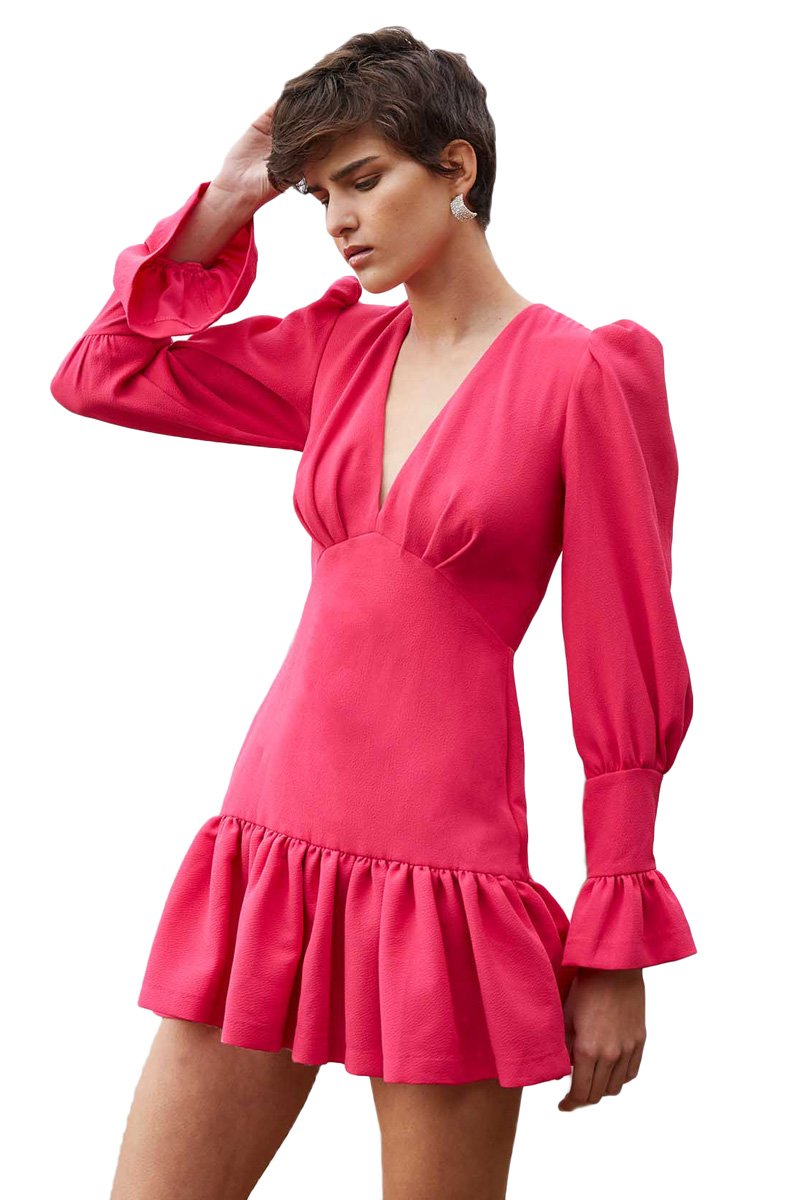 Anna V Tulip Sleeve Mini Dress