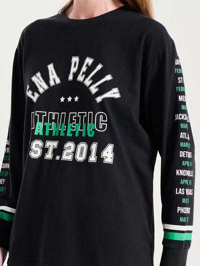 Athletic Long Sleeve Tee | Washed Black