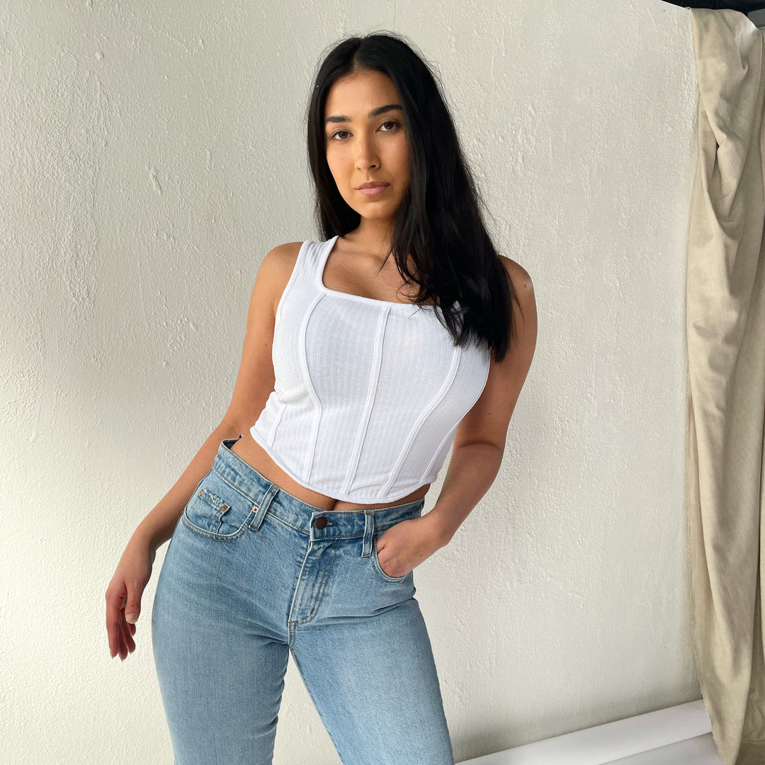 Lotus Singlet Top | White