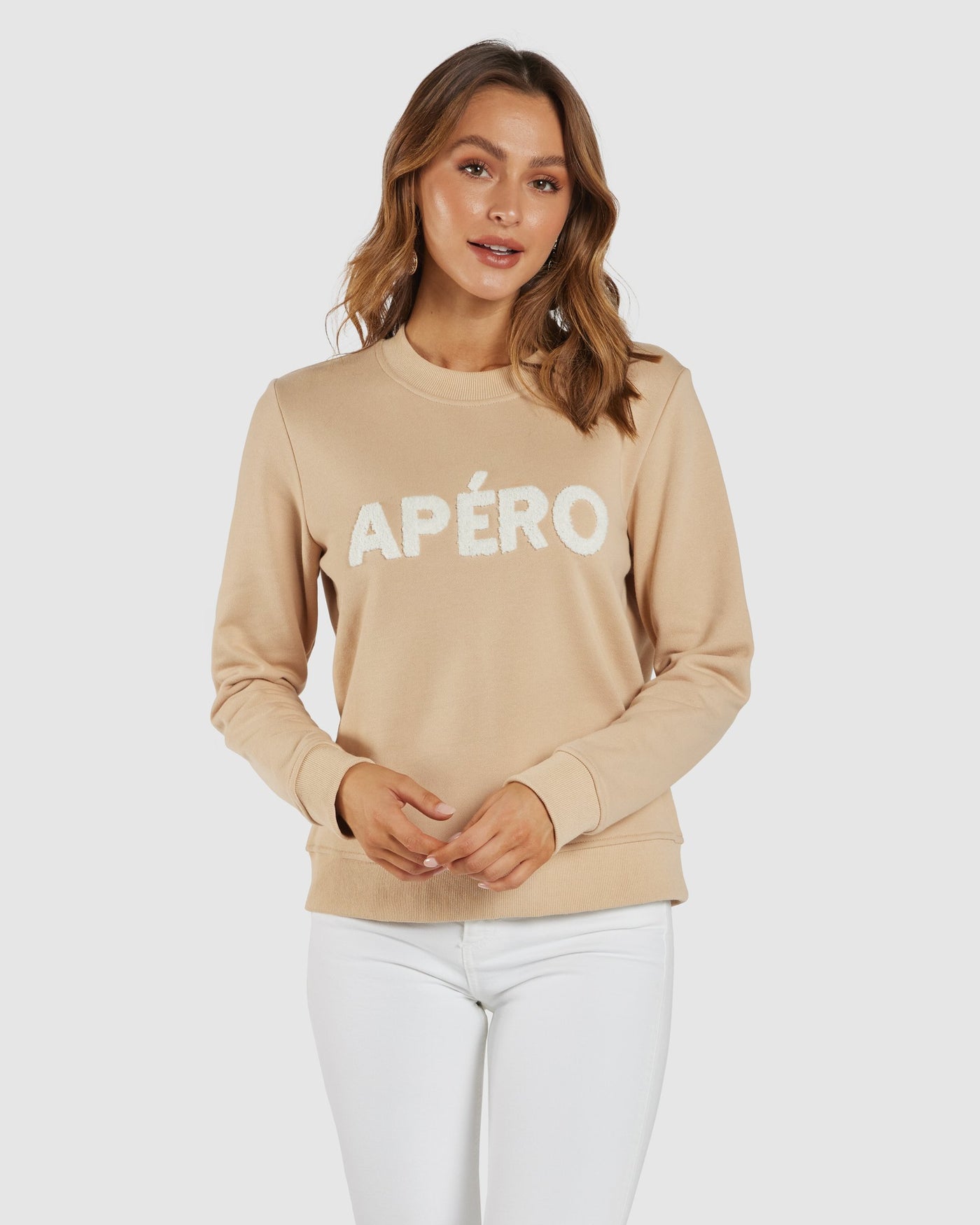 Sherpa Logo Sweater Beige | Cream