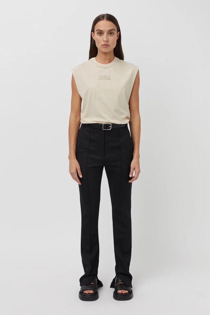 Darcy 2.0 Light  Weight Tank | Meringue w Olive