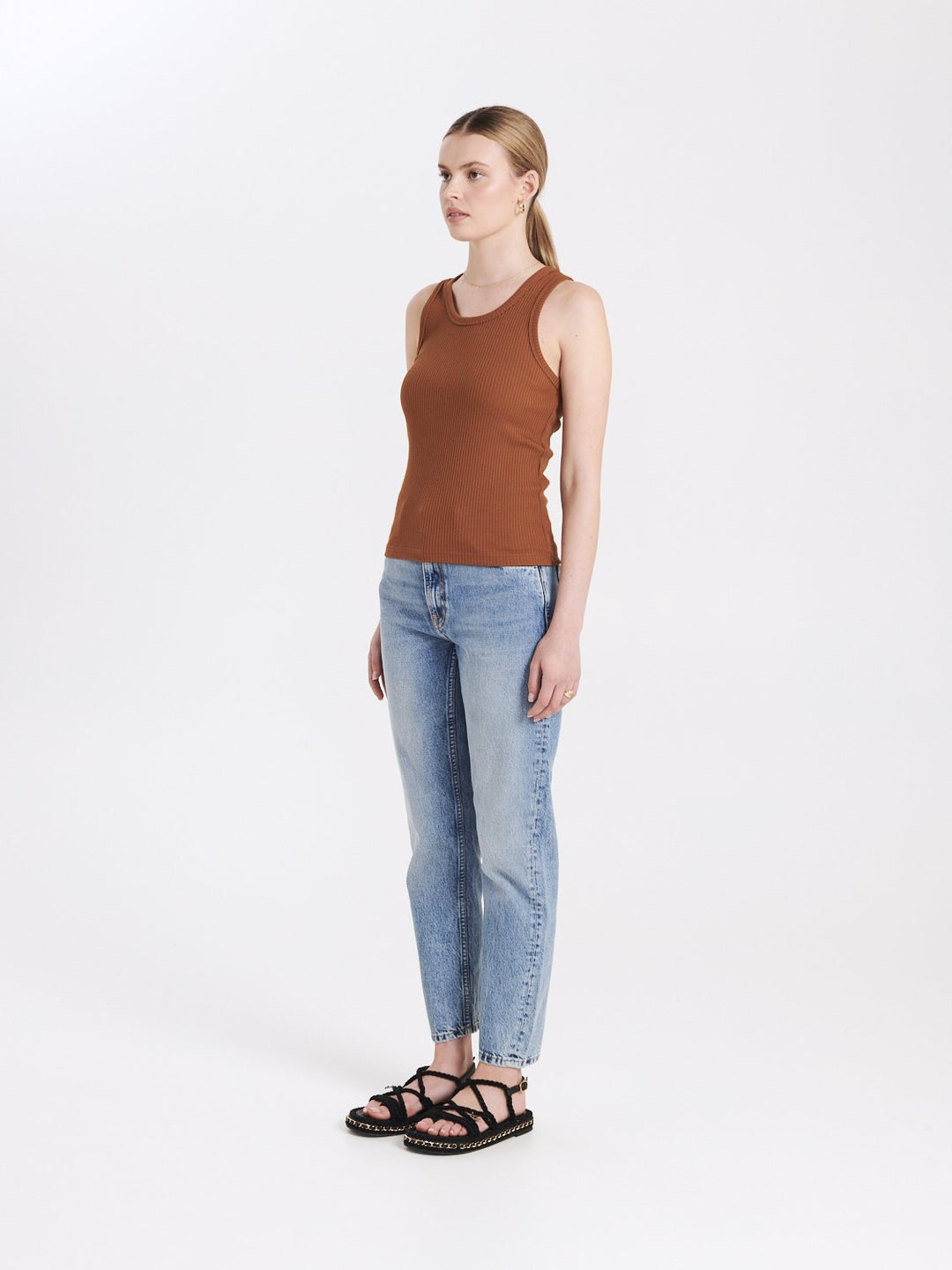 Racer Rib Tank | Cocoa