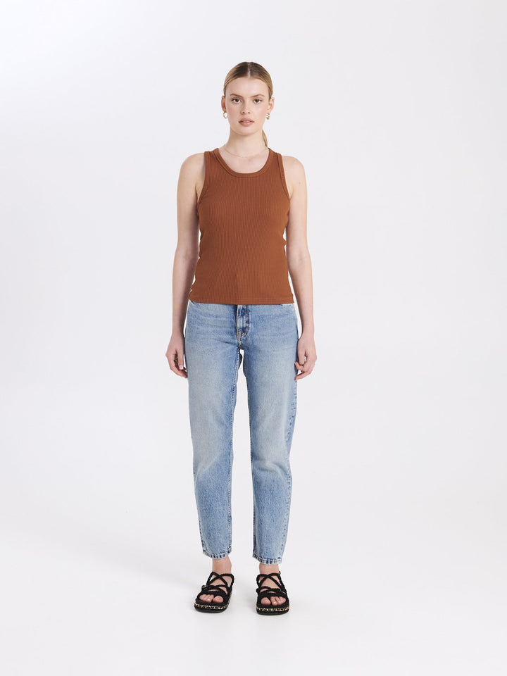 Racer Rib Tank | Cocoa