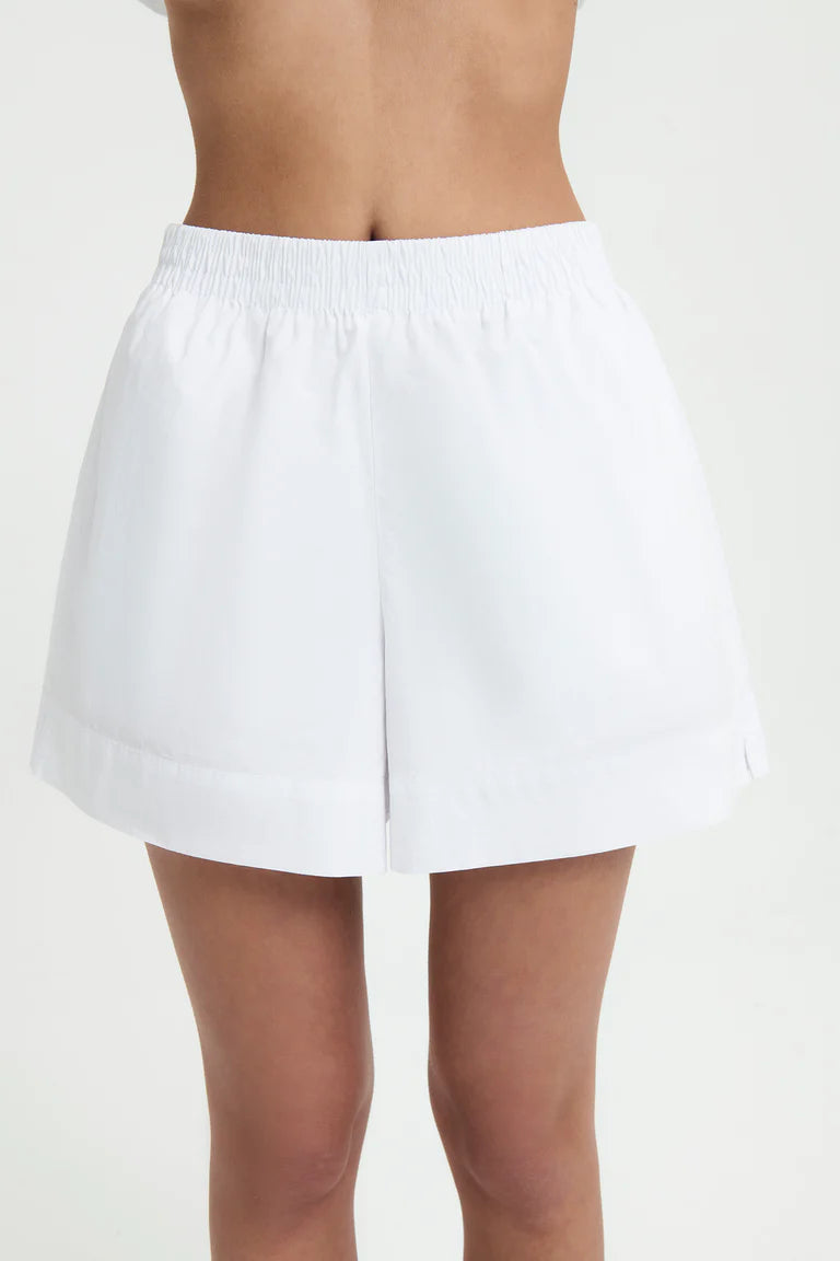 Cruz Poplin Short | White