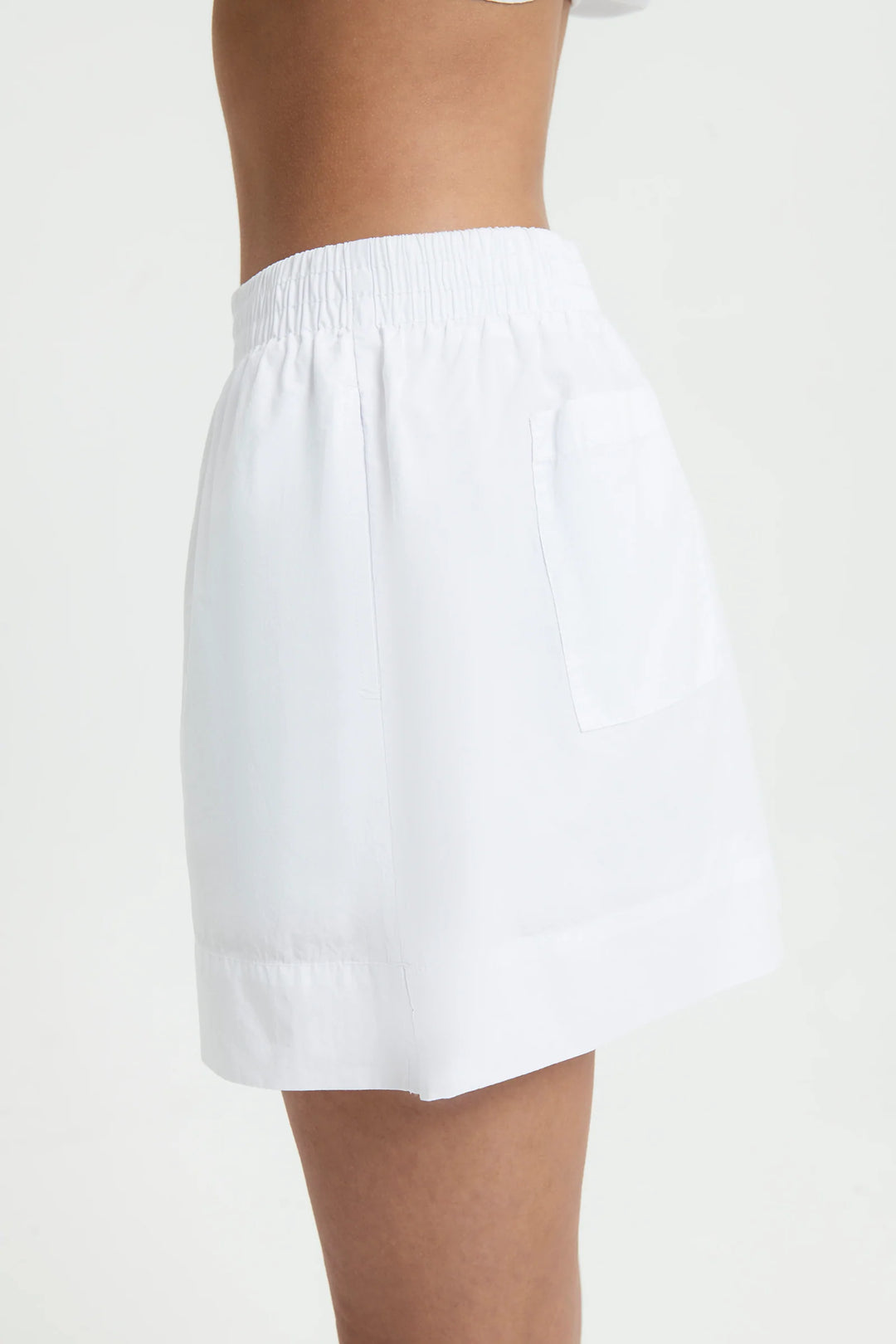 Cruz Poplin Short | White