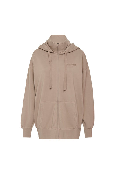 Logan Zip Through Hoodie | Dark Stone