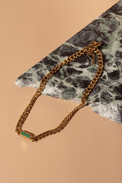 Stavro Ceres Necklace | Gold/Green