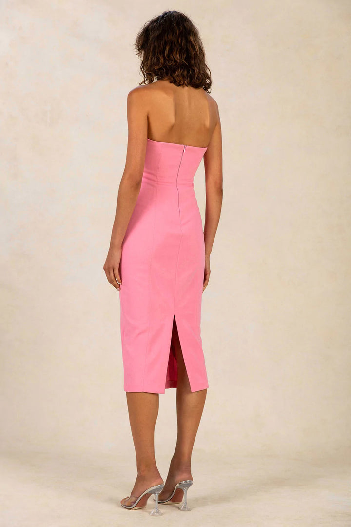 Antonella Bonded Midi Dress | Pink Lemonade\ Sun Orange