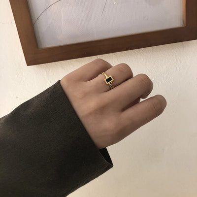 Hebe Ring | Gold and Black