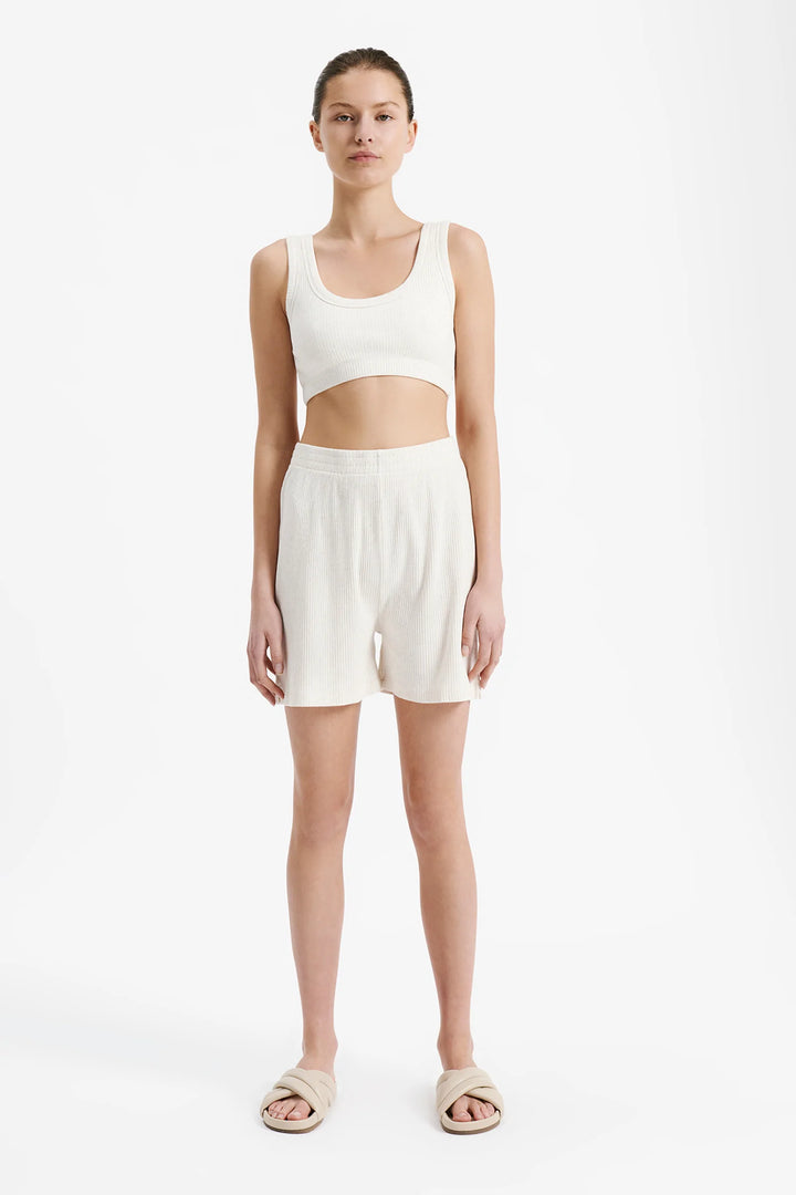 Lounge Rib Longline Short | Cream Marle