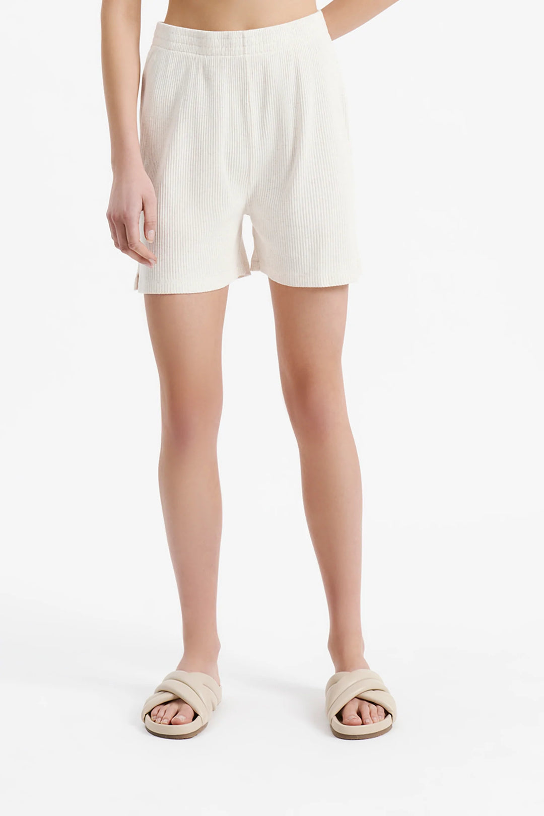 Lounge Rib Longline Short | Cream Marle