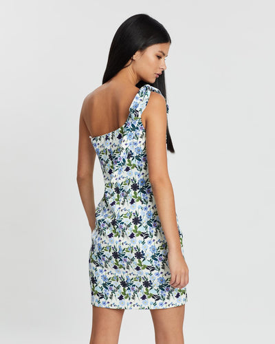 Floral Lean Shoulder Mini Dress
