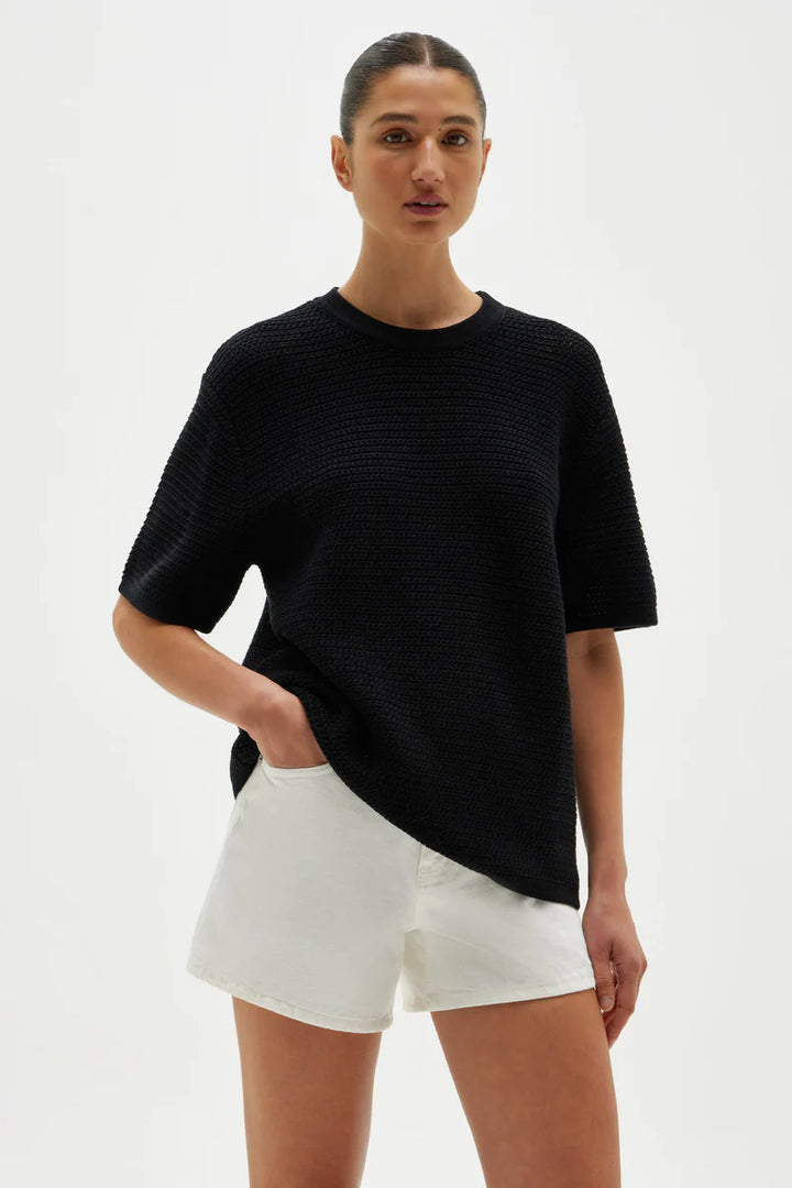 Aubrey Knit Tee |  Black