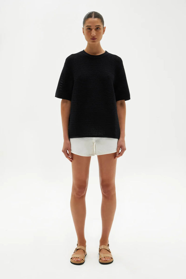 Aubrey Knit Tee |  Black