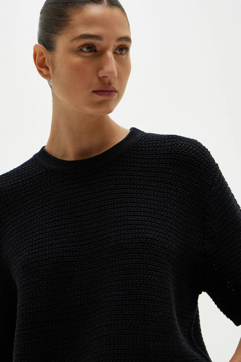 Aubrey Knit Tee |  Black