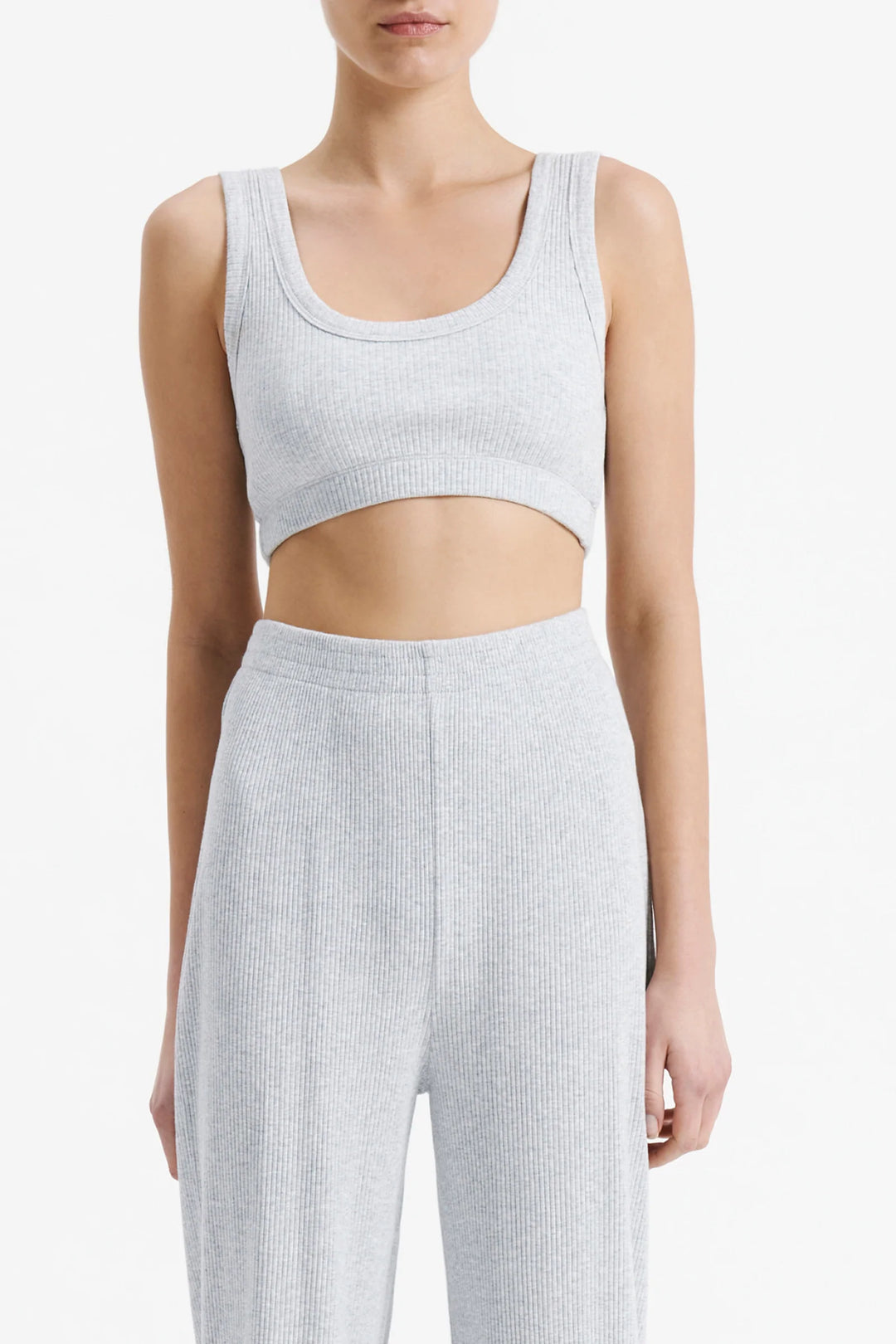 Lounge Rib Crop | Grey Marle